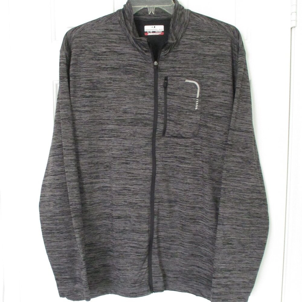 Grand Slam Mens L/S Stretch Heather Gray Full Zip Lightweight Golf Sweater - XL